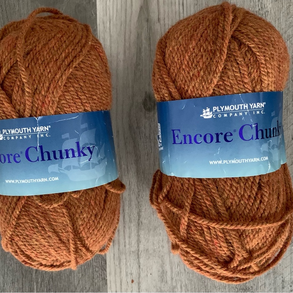 Plymouth Encore Chunky Yarn- Light Brown-2 Skeins